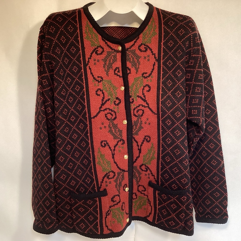 Vintage Crystal-Kole Cardigan Sweater Women’s size XL